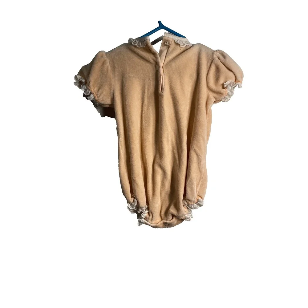carters baby girls vintage bodysuit size 9 months short‎ sleeve peach